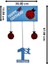 1 Yaş Uğur Böcekli Keçe Avize Süs - Mavi - 57,00 cm. 2