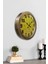 36 cm Eskitme Metal Sarı Duvar Saati 2