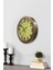 36 cm Eskitme Metal Sarı Duvar Saati 3