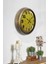 40 cm Eskitme Metal Sarı Duvar Saati 2