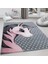 Çocuk Bebek Odası halısı Sevimli Unicorn desenli Puantiyeli gri Pembe 1
