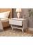 Nightstand Çekmeceli Bölmeli Komodin Ayaklı Beyaz 1