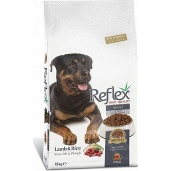 Reflex Yetişkin Köpek Maması 15 kg Kuzu Eti ve Pirinçli İçerik ile Lezzetli Beslenme