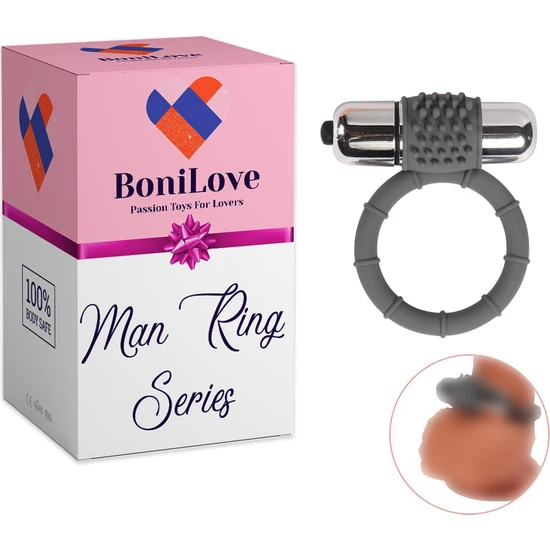 Bonilove Man Ring Series Esnek Silikon Yapılı Güçlü Titreşimli Penis Halkası Cock Ring