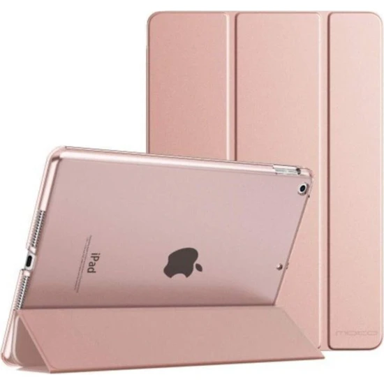 Teknetstore Apple Ipad 8. ve 9. Nesil 2020 /2021 10.2 Inç Tablet Uyumlu Flip Smart Standlı Akıllı Kılıf Smart Cover Rose Gold