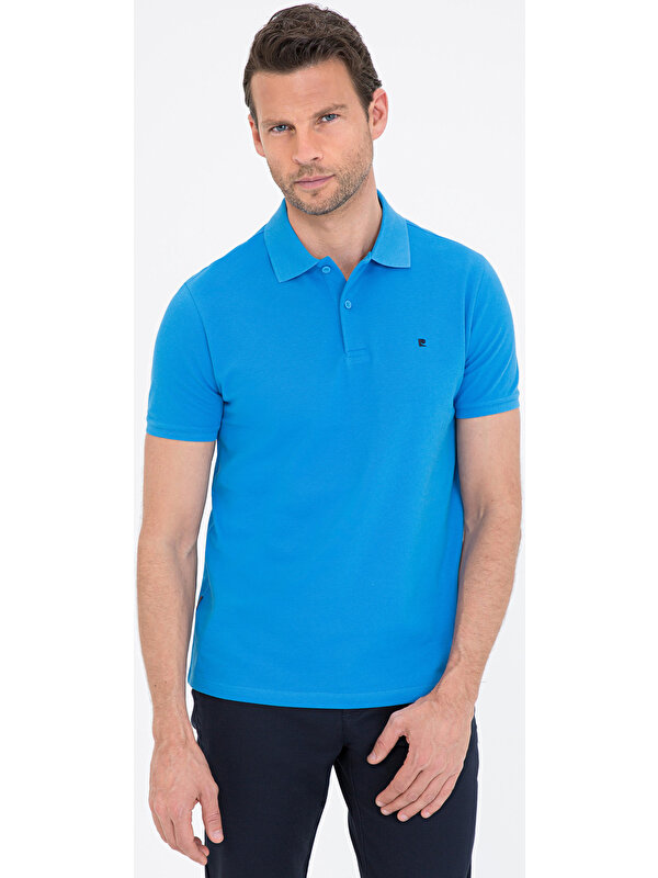 Pierre Cardin Kobalt Mavi Slim Fit Basic Polo Yaka T-Shirt 50239843-VR077
