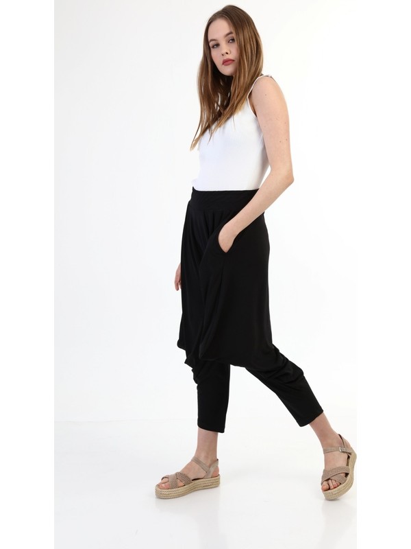 Luisido Kadin Siyah Bohem Salvar Pantolon Fiyati