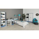 Hepsiburada Home Happy Genç Odası Seti (Mavi - Beyaz) Gardırop + Karyola + Masa + Kitaplık + Şifonyer