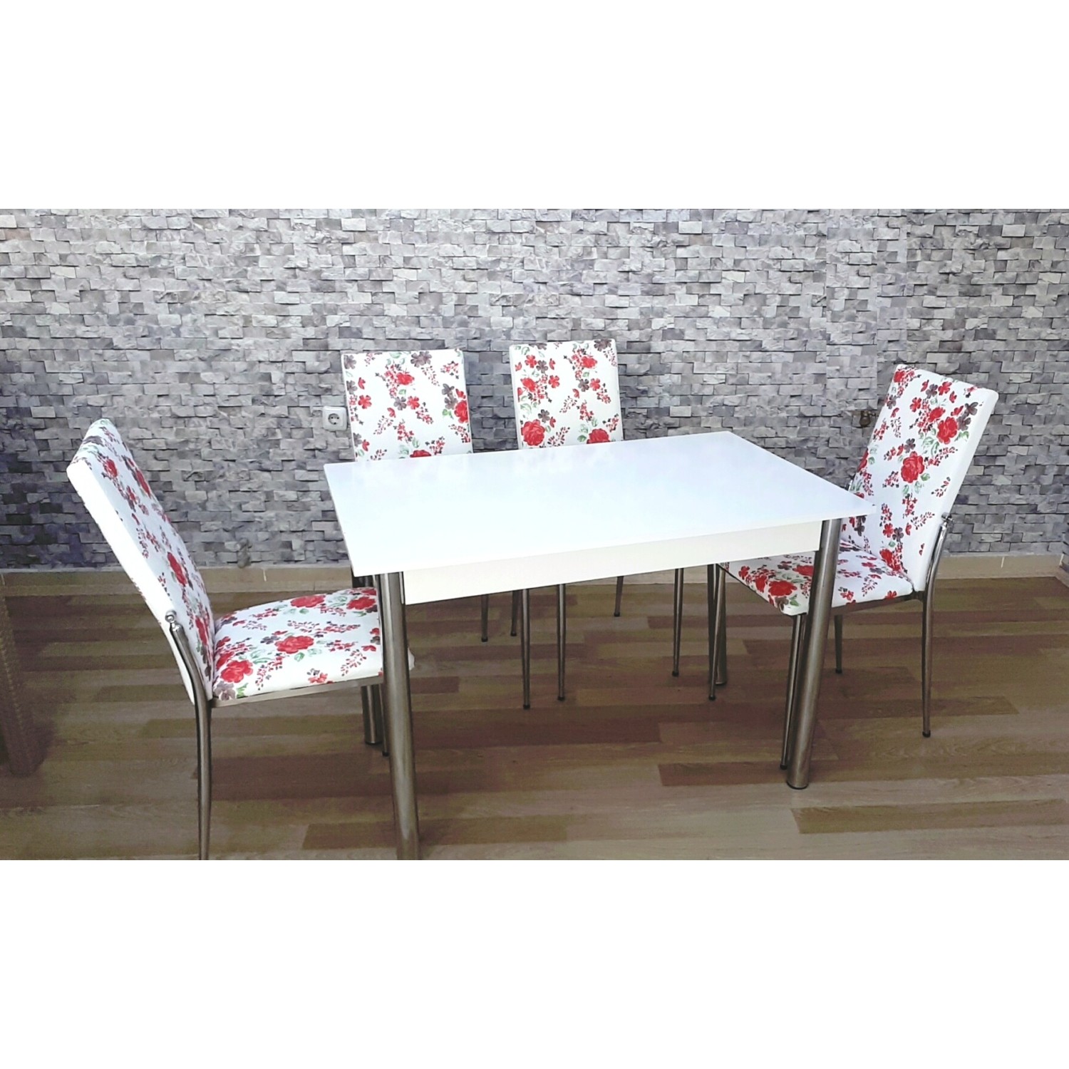 Kutuphome Masa Sandalye Takımı Gözde Kırmızı Çiçek Fiyatı