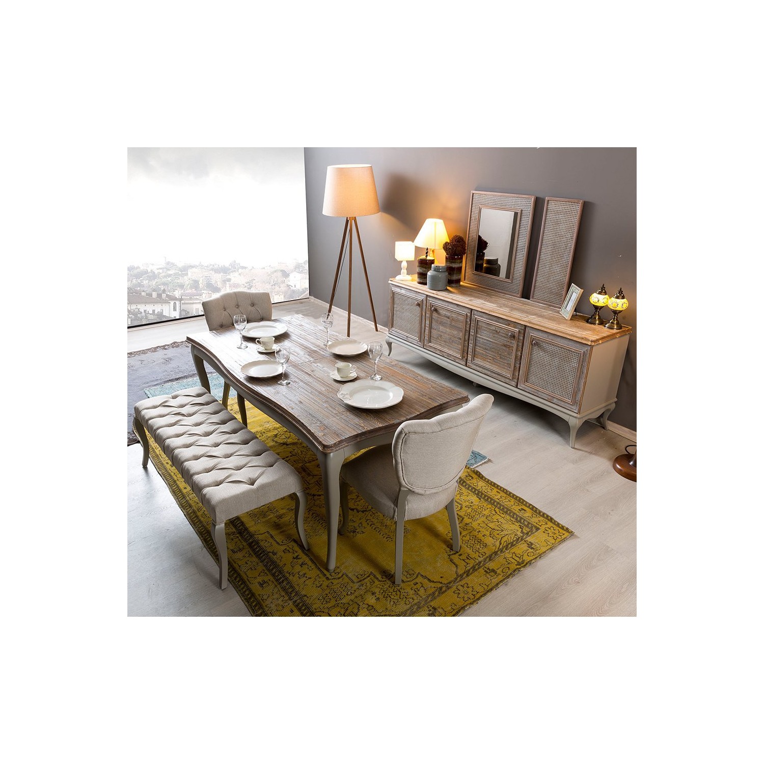 Odam Mobilya Antik Yemek Masası 210 Cm Fiyatı Taksit Seçenekleri