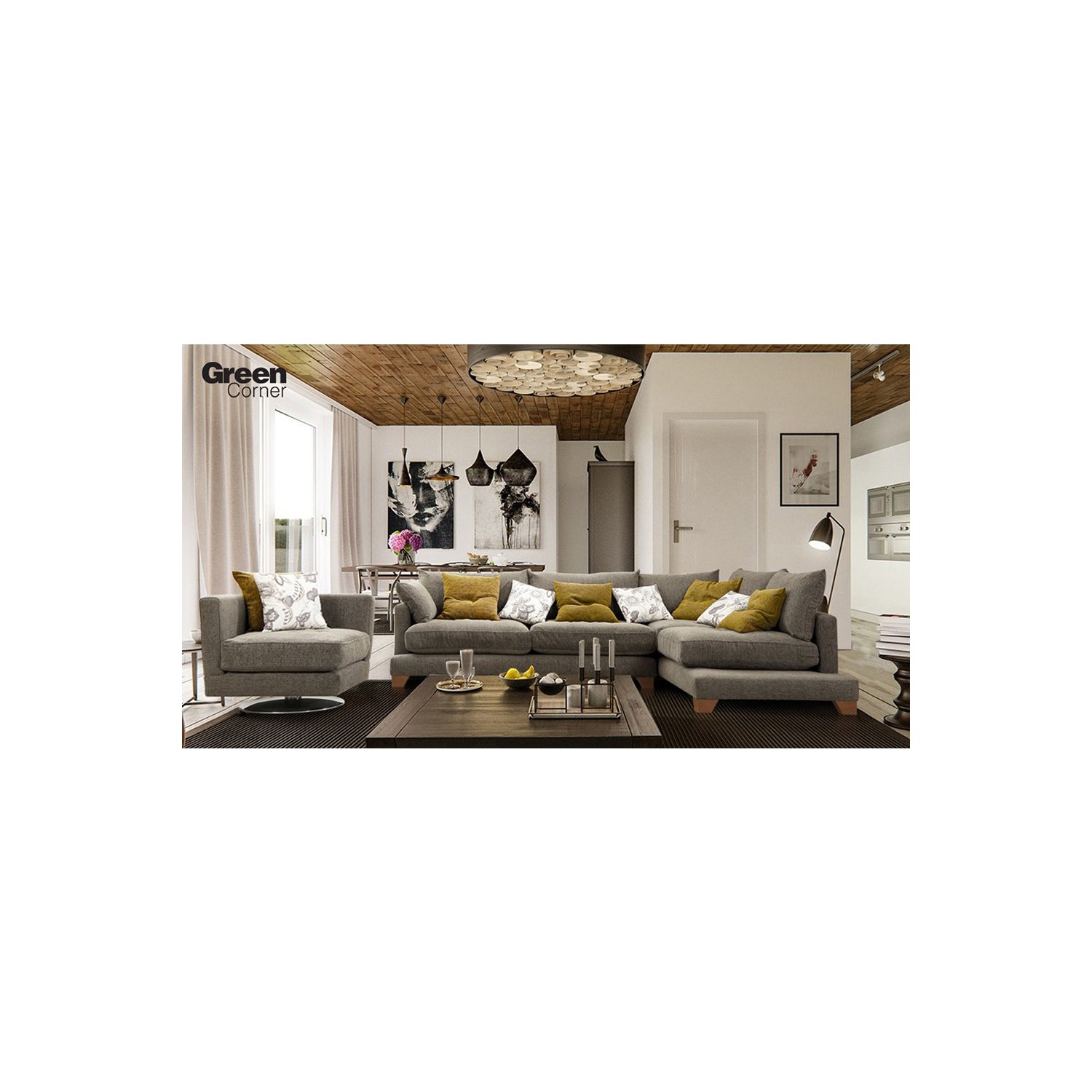 Green Corner Nill Köşe Takım Gri Fiyatı Taksit Seçenekleri