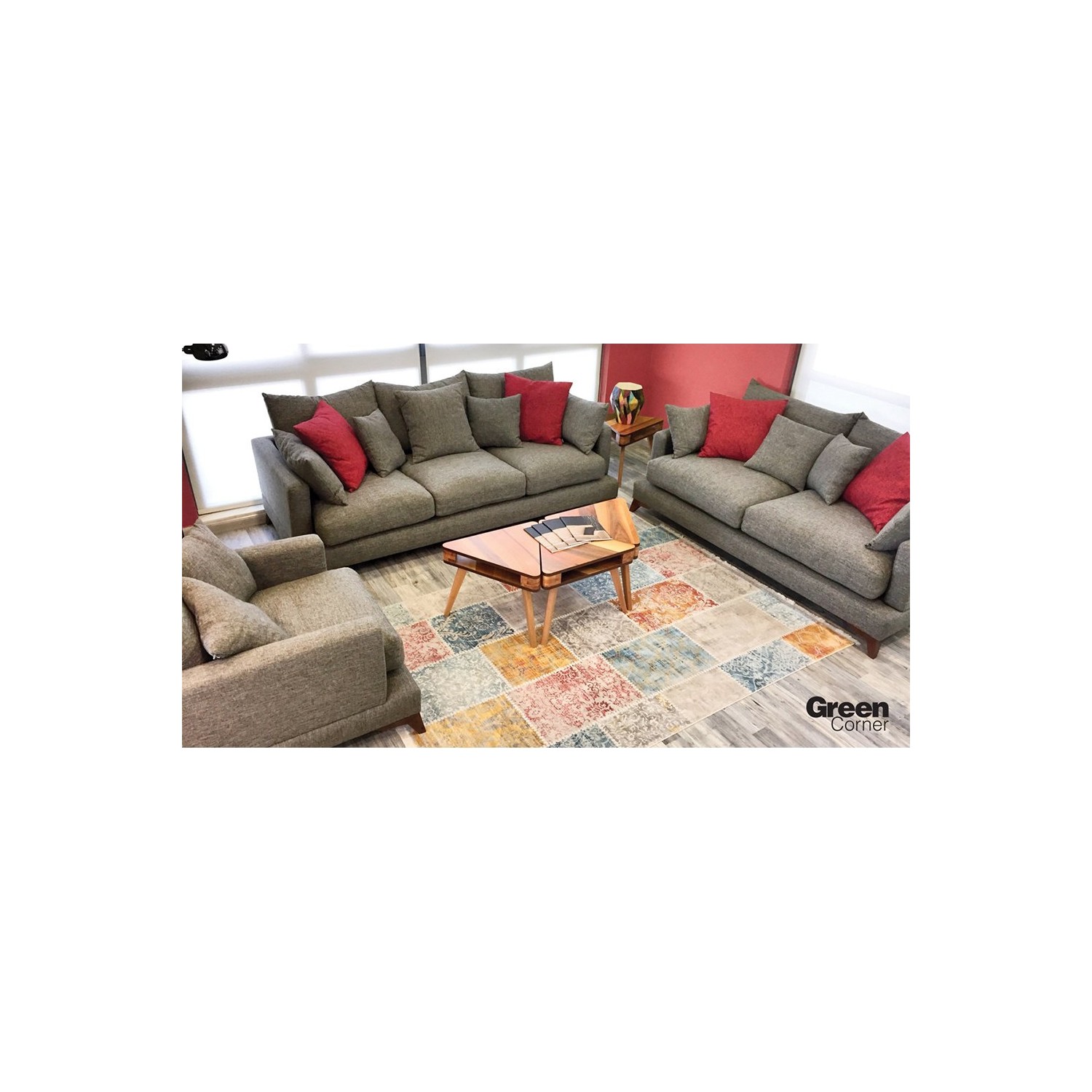 Green Corner Nill Takım (3+2+1) Gri Fiyatı Taksit