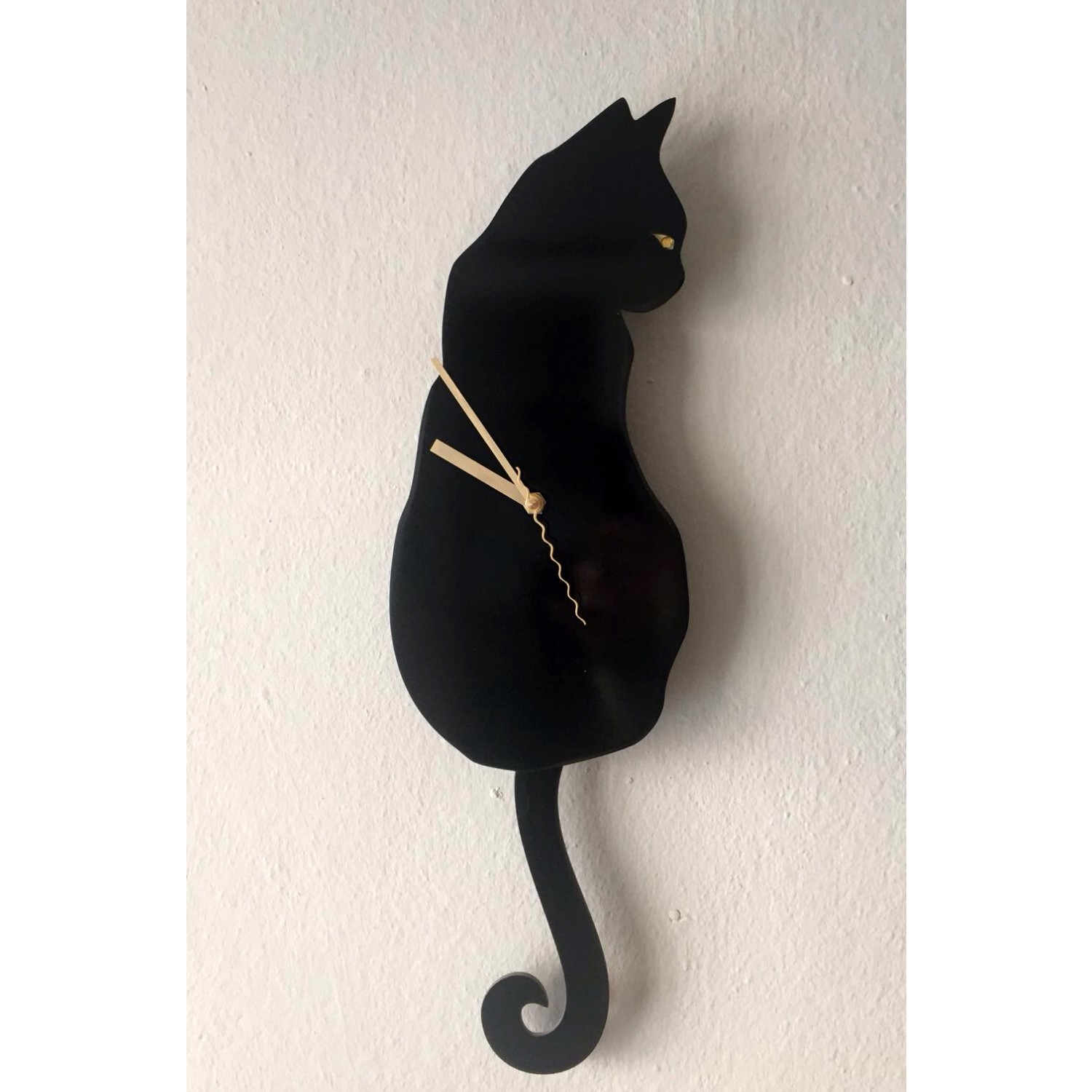 Markakanvas Kuyruğu Sallanan Sarkaçlı Siyah Kedi Duvar Saati Fiyatı