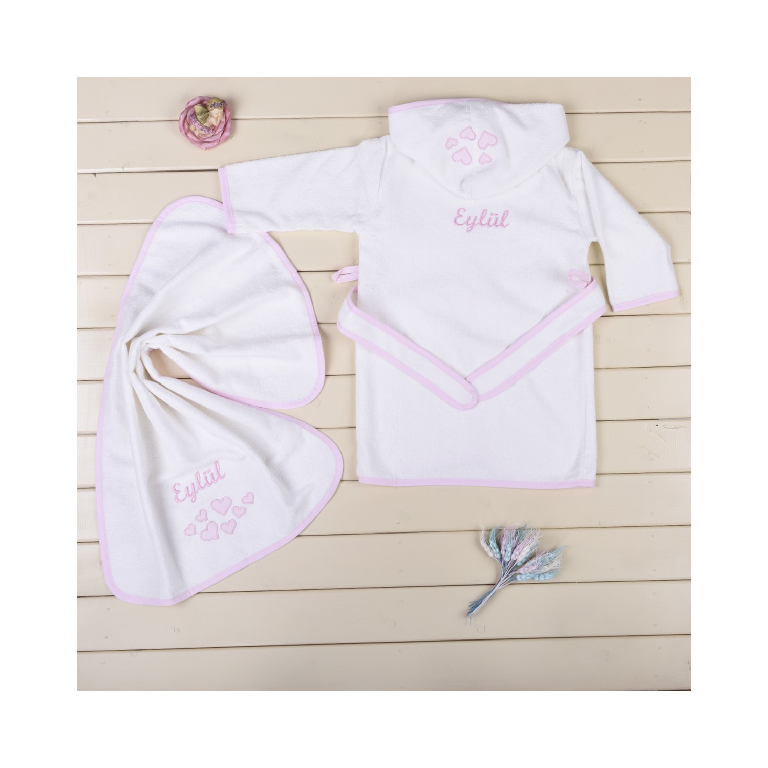 MirDesign İsme Özel Kız Bebek Bornoz Seti Fiyatı