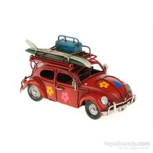 Çerçeveli Retro Vosvos Kırmızı Araba