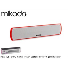 Mikado MDX-30BT 3W*2 Kırmızı TF Kart Destekli Bluetooth Şarjlı Speaker