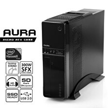 Dark Aura 300W Kart Okuyuculu, SSD Ready MicroATX / Mini ITX Slim Tower Kasa (DKCHAURA300)