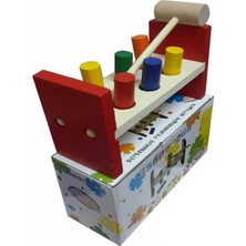 Wooden Ahşap Çivi Çakma Oyunu Vidalama Çekiçli Çak Çak Oyunu