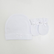 Sevi Bebe Şapka Eldiven Takım - Beyaz