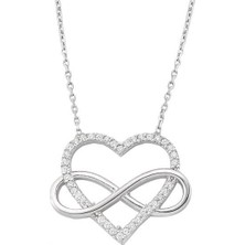 Altınsepeti Gümüş Kalpli Sonsuzluk Kolye G403Kl