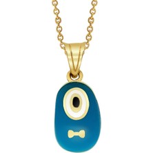 Altınsepeti Altın Mavi Mineli Bebek Patiği Kolye As1352Kl