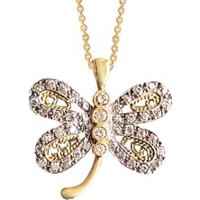 Altınsepeti 14 Ayar Beyaz Kelebek Kolye As15Kl