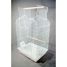 Qh Pet Cage Qh Papağan Kafesi Beyaz Renkli (46.5 X 36 X 70)