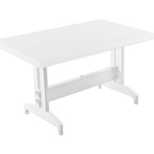 Papatya Prestige Kaliteli Masa Beyaz 70 x 120 4-6 kişilik plastik Balkon veranda bahçe 