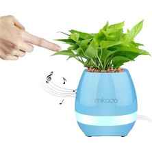 Mikado MD-P15BT Mavi TF Kart Destekli Çiçek Saksı Akıllı Dokun Bluetooth Speaker