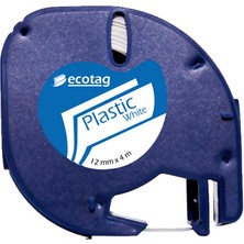 Ecotag Dymo Letratag Muadili Plastik Şerit Etiket Beyaz 12 mm x 4 mt