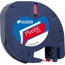 Ecotag Dymo Letratag Muadili Plastik Şerit Etiket 12 mm x 4 mt