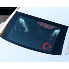 Türk Bayrağı Oto Sticker - 10x8 cm