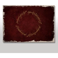 Cakasepetim Ahşap Tablo Kırmızı Yüzüklerin Efendisi Sembol