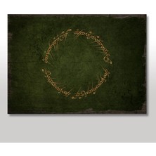 Cakasepetim Ahşap Tablo Yeşil Yüzüklerin Efendisi Sembol