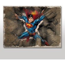 Cakasepetim Ahşap Tablo Kayaları Tutan Superman
