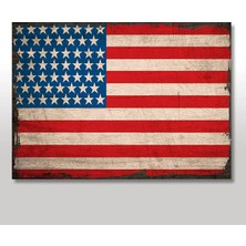 Cakasepetim Ahşap Tablo Eski Amerikan Bayrağı