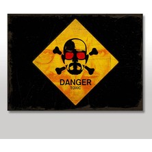 Cakasepetim Ahşap Tablo Danger Toxic Şekilli