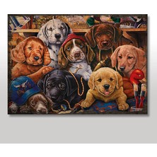 Cakasepetim Ahşap Tablo Köpekler Topluluğu
