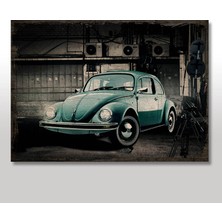 Tablomega Ahşap Tablo Yeşil Vosvos Garajda