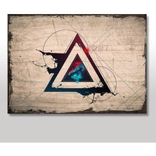 Cakasepetim Ahşap Tablo Gometrik Üçgen Tasarım Görsel