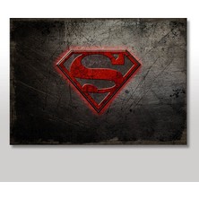 Cakasepetim Ahşap Tablo Kırmızı Süpermen Logosu