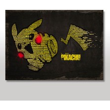Cakasepetim Ahşap Tablo Pikachu Fügürlü Görsel