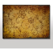 Cakasepetim Ahşap Tablo Sarmaşık Çiçekli Zemin Desenli Görsel