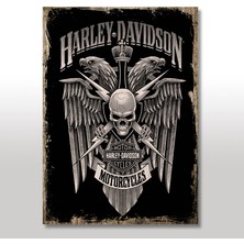Cakasepetim Ahşap Tablo Eski Harley Davidson