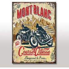 Cakasepetim Ahşap Tablo Mont Blanc Motorsiklet Hız Yarışı