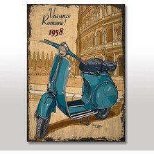 Tablomega Ahşap Tablo Vacanze Romane 1958 Tarz