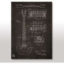 Cakasepetim Ahşap Tablo Agşap Tablo  Eski Gitarın Grafik Tasarımı