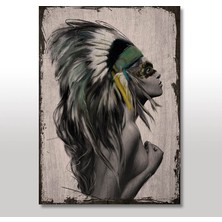 Cakasepetim Ahşap Tablo Ahşap Zeminde Eski Linn Wold Headdress Görsel