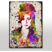Cakasepetim Ahşap Tablo Eski Renkli Amy Winehouse Art