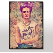 Cakasepetim Ahşap Tablo Punkçı Frida Kahlo Tarz